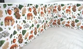 Ochraniacze do łóżeczka - Ochraniacz bawełniany do łóżeczka 40x360 cm - leśne przedszkole - miniaturka - grafika 1