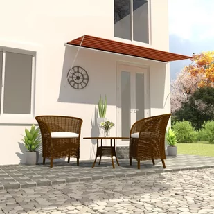 vidaXL Zwijana markiza, 350x150 cm, pomarańczowo-brązowa vidaXL - Markizy - miniaturka - grafika 1