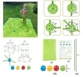 Namioty i tipi dla dzieci - ZESTAW DO BUDOWANIA NAMIOTU + PRZYKRYCIE 88 ELEMENTÓW - miniaturka - grafika 1