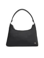 Torebki damskie - Calvin Klein Jeans Torebka Satin Nylon Small Shoulder Bag LV04K3219G Czarny - miniaturka - grafika 1