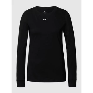 Bluzki damskie - Bluzka z długim rękawem z bawełny z wyhaftowanym logo - Nike - grafika 1