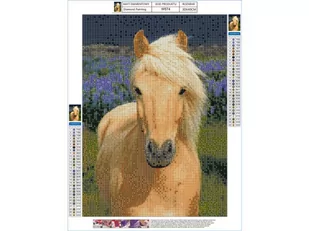 Haft Diamentowy, Obraz, Mozaika Diamentowa Diamond Painting, DOSTOJNY KOŃ 30x40cm - Rękodzieło - miniaturka - grafika 1