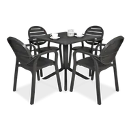 Meble ogrodowe - Meble Nardi PALMA/CLIP 4+1 Antracite - miniaturka - grafika 1