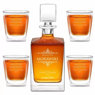 Karafka do whisky cube z 4 szklankami i grawerem - Karafki - miniaturka - grafika 1