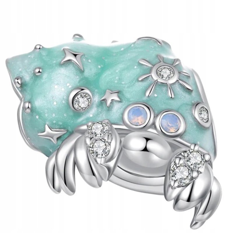 Charms Zawieszka Charms Zielony Krab Pustelnik Srebro 925 Charmsy Trusky