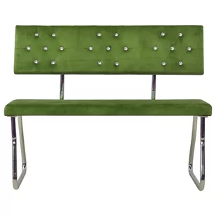 vidaXL Ławka, 110 cm, jasnozielona, tapicerowana aksamitem vidaXL - Ławki do przedpokoju - miniaturka - grafika 1