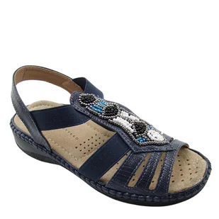 Wojtyłko 7S25330 sandały damskie wsuwane granatowe - Sandały damskie Wojtyłko 7S25330 sandały damskie wsuwane granatowe - Sandały damskie - miniaturka - grafika 1