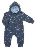 Pajacyki dla niemowląt - Niemowlęcy pajac dresowy w plamki granatowe Nicol,r.56 - miniaturka - grafika 1