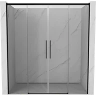 Ścianki i drzwi prysznicowe - Mexen Rox drzwi prysznicowe rozsuwane 200 cm, transparent, czarne - 8C2-200-002-70-00 - miniaturka - grafika 1