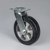 Pozostałe wyposażenie warsztatu - Obrotowe koło, 200 mm, czarna guma - miniaturka - grafika 1