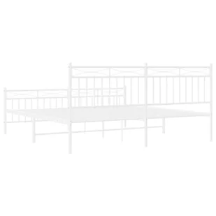 Metalowa rama łóżka z wezgłowiem i zanóżkiem, biała, 183x213 cm Lumarko! - Łóżka - miniaturka - grafika 8