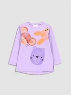 Bluzy dla chłopców - Coccodrillo Bluzka WC3143101RPN Fioletowy Regular Fit - miniaturka - grafika 1