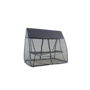 Hamak ogrodowy z moskitierą 236x137x204 cm szary - Hamaki - miniaturka - grafika 1