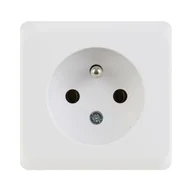 Wyłączniki światła i elektryczne - Schneider Electric Gniazdo pojedyncze 2P + Z PRIMA biały - miniaturka - grafika 1