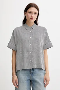 Tommy Hilfiger koszula damska kolor granatowy relaxed z kołnierzykiem klasycznym WW0WW45883 - Koszule damskie - miniaturka - grafika 1