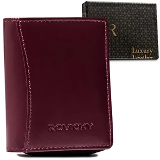 Portfele - Kompaktowy skórzany portfel damski — Rovicky - grafika 1