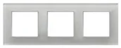 Klawisze i ramki - Ospel ARIA Ramka potrójna białe szkło ARIA R-3UGC/31/00 - miniaturka - grafika 1