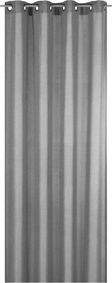 Elbersdrucke nieprzezroczysta zasłona oczkowa FD Lino 07 szara 140x255 cm 187033 zasłona do salonu sypialnia kuchnia przedpokój pokój dziecięcy