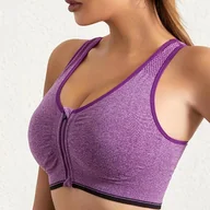 Biustonosze - Oddychający biustonosz sportowy z zamkiem - miniaturka - grafika 1