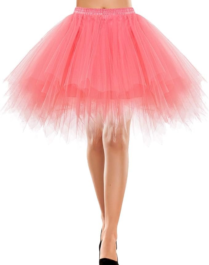 Spódnica Tiulowa Krótka Lata 50 Vintage Retro Baletowa Różowa XL