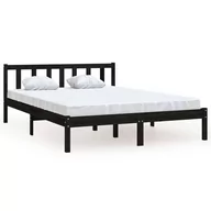 Łóżka - vidaXL Rama łóżka czarna drewno sosnowe 120x190 cm podwójna 810056 - miniaturka - grafika 1