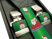 Dodatki do ubrań - Zielone świąteczne szelki do spodni w Gwiazdory, Mikołaje SZ92 - miniaturka - grafika 1