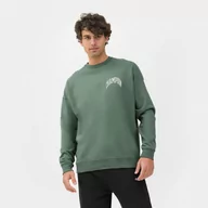 Bluzy sportowe męskie - Męska bluza dresowa nierozpinana bez kaptura CHAMPION Rochester Hooded Sweatshirt - zielona - miniaturka - grafika 1