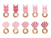 Wieczór panieński i kawalerski - Nakładki na kieliszki Strój kąpielowy i Muszelka - 10 szt. - miniaturka - grafika 1