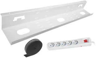 WOJTAP Organizer kabli / korytko pod biurko 800 x 130 x 80 mm - biały + Listwa zasilająca OK800WH-OTW-BTB-LZ - Akcesoria do szaf serwerowych WOJTAP Organizer kabli / korytko pod biurko 800 x 130 x 80 mm - biały + Listwa zasilająca OK800WH-OTW-BTB-LZ - Akcesoria do szaf serwerowych - miniaturka - grafika 1