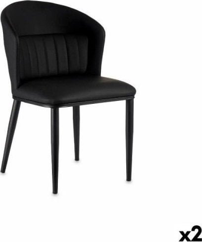 Gift Decor Fotel Okrągły Czarny Stal 51 x 83,5 x 54 cm 2 Sztuk