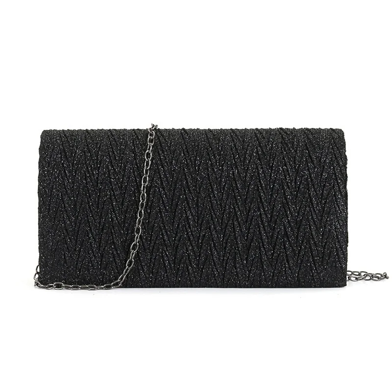 czarna TOREBKA wieczorowa damska KOPERTÓWKA na łańcuszku elegancka 20 cm