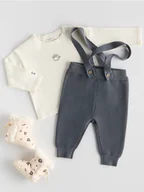Komplety dla niemowląt - Reserved - Bawełniany komplet - ciemnoszary - miniaturka - grafika 1