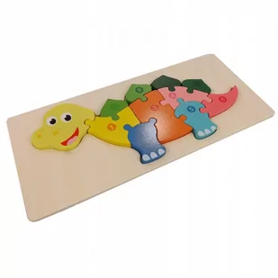 Edukacyjna drewniana układanka puzzle DINOZAUR - Układanki dla dzieci - miniaturka - grafika 1