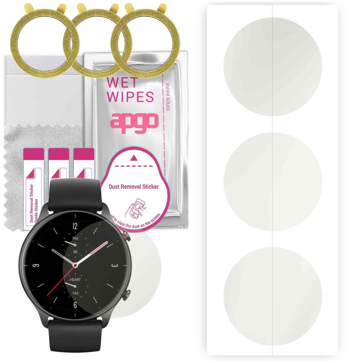 3x Folia hydrożelowa MATOWA do Amazfit GTR 2E - apgo Smartwatch Hydrogel MATTE Protection Ochrona na ekran smartwatcha