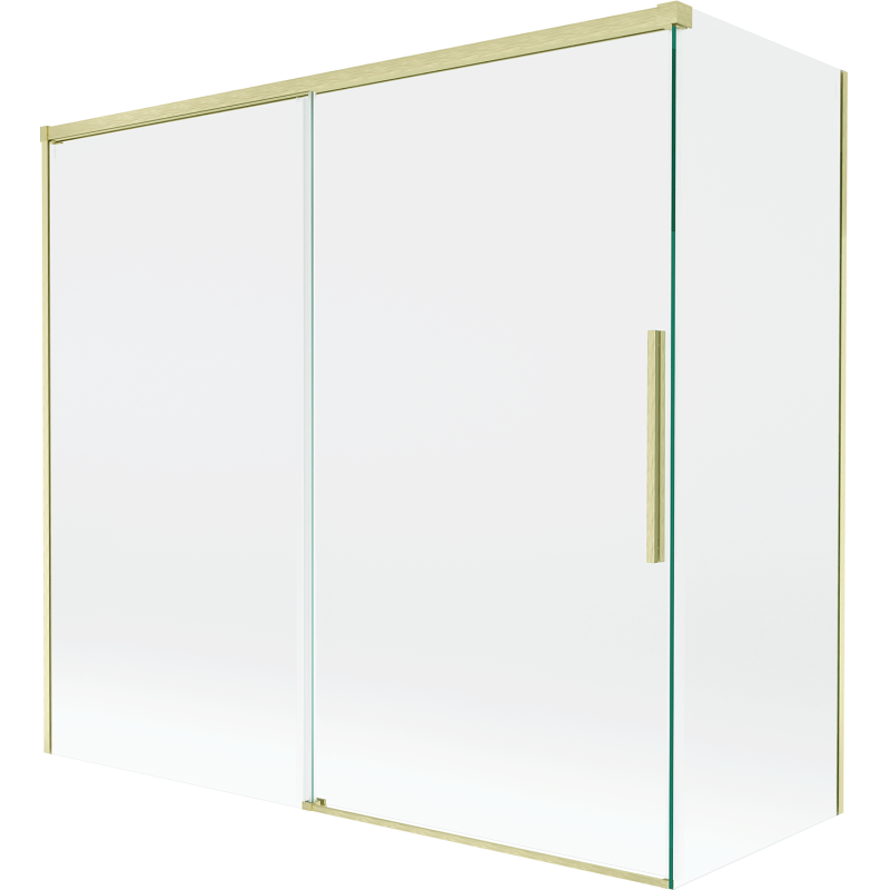 Mexen Rox parawan nawannowy 2-skrzydłowy rozsuwany 170 + 75 x 150 cm, transparent, złoty szczotkowany - 8C9-170-075-55-00