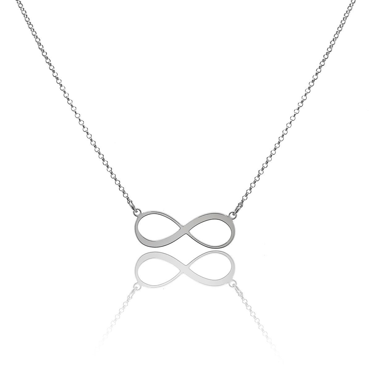 Naszyjnik nieskończoność srebrny rodowany