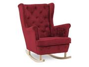 Fotele - Bujany fotel uszak, glamour, Arula, 81x113x106 cm, czerwony - miniaturka - grafika 1