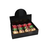 Bombki - Bombka szklana 8 cm mix zielona/czerwona/złota - miniaturka - grafika 1