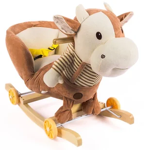 Pluszowy Bujaczek KRÓWKA na biegunach 2w1 – Bujak Jeździk Płozy, Kółka - Skoczki dla dzieci Pluszowy Bujaczek KRÓWKA na biegunach 2w1 – Bujak Jeździk Płozy, Kółka - Skoczki dla dzieci - miniaturka - grafika 1