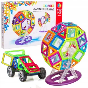 Klocki Magnetyczne Konstrukcyjne Zestaw Xl 112 El. - Klocki - miniaturka - grafika 1