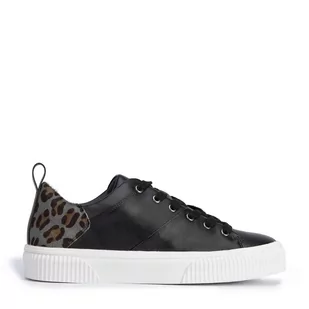 Damskie sneakersy skórzane z wzorem w cętki - Półbuty męskie - miniaturka - grafika 1