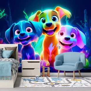 Fototapeta, Neonowe psy z kreskówki (Rozmiar 350x245) - Fototapety - miniaturka - grafika 2