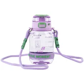 Shakery i bidony sportowe - BIDON BUTELKA NA WODĘ NAPOJE 700ml PASEK NA RAMIĘ UCHWYT FIOLETOWY KITE - miniaturka - grafika 1