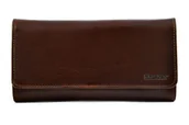 Portfele - BARTEX 10272D skórzany portfel damski brązowy z RFID Polska marka 10272D - miniaturka - grafika 1