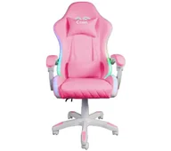 Fotele gamingowe - Cobra WS8151 Gamingowy do 120kg Skóra ECO Oświetlenie RGB Głośniki Bluetooth Różowy - miniaturka - grafika 1