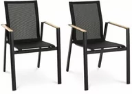 Fotele i krzesła ogrodowe - Zestaw 2 krzeseł ogrodowych Buti - Czarne - miniaturka - grafika 1