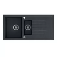 Zlewozmywaki - STEINER Zlewozmywak granitowy 1,5 komory czarny BRUCE 156 HCQB9950CZK - miniaturka - grafika 1