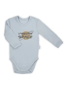 Niemowlęce body z długim rękawem popielate Nicol,r.86 - Body dla niemowląt - miniaturka - grafika 1