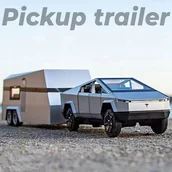 Zabawki zdalnie sterowane - Tesla Cybertruck przyczepka + quad! 1:32 prezent dla chłopca - miniaturka - grafika 1