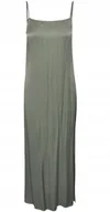 Sukienki - PIECES DŁUGA SUKIENKA NA RAMIĄCZKACH GŁADKA ZIELONA S XQA - miniaturka - grafika 1